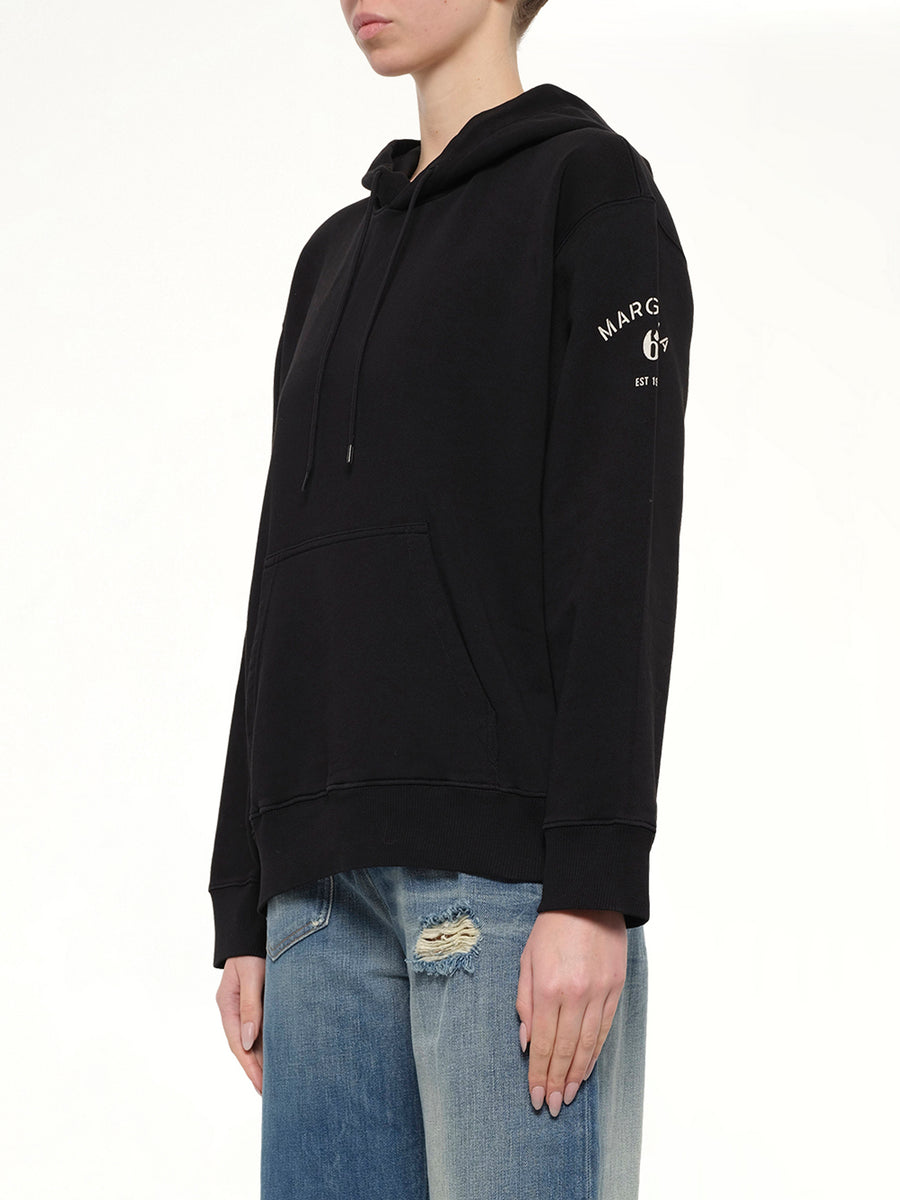 Sleeve Logo Hoodie in Black