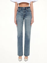 Straight Denim Pants in Dirty Wash