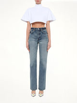 Straight Denim Pants in Dirty Wash
