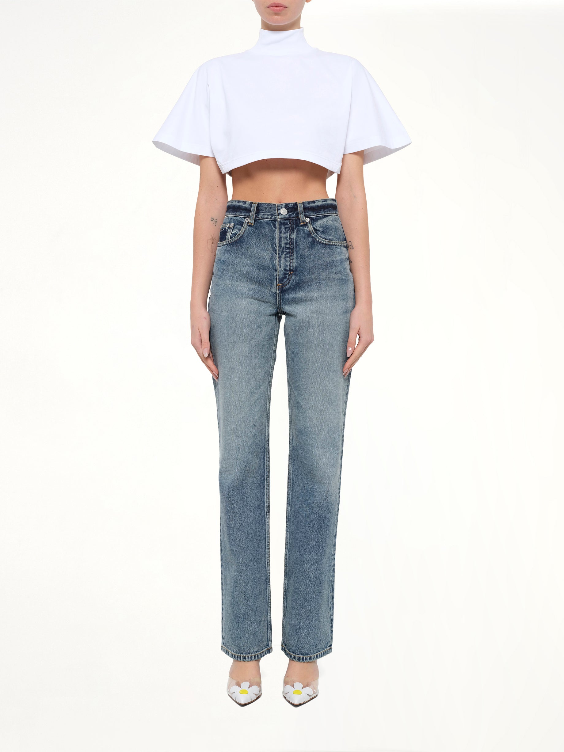 Straight Denim Pants in Dirty Wash
