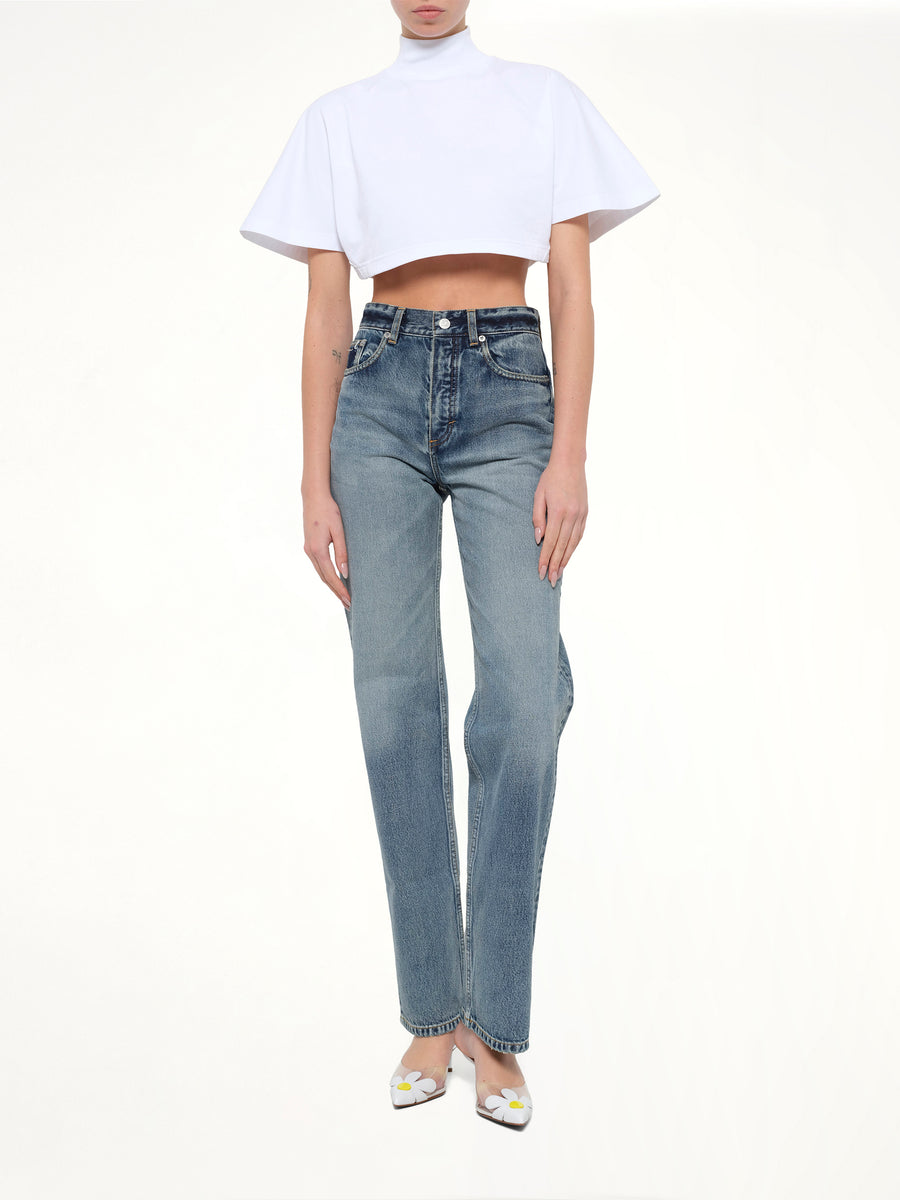 Straight Denim Pants in Dirty Wash