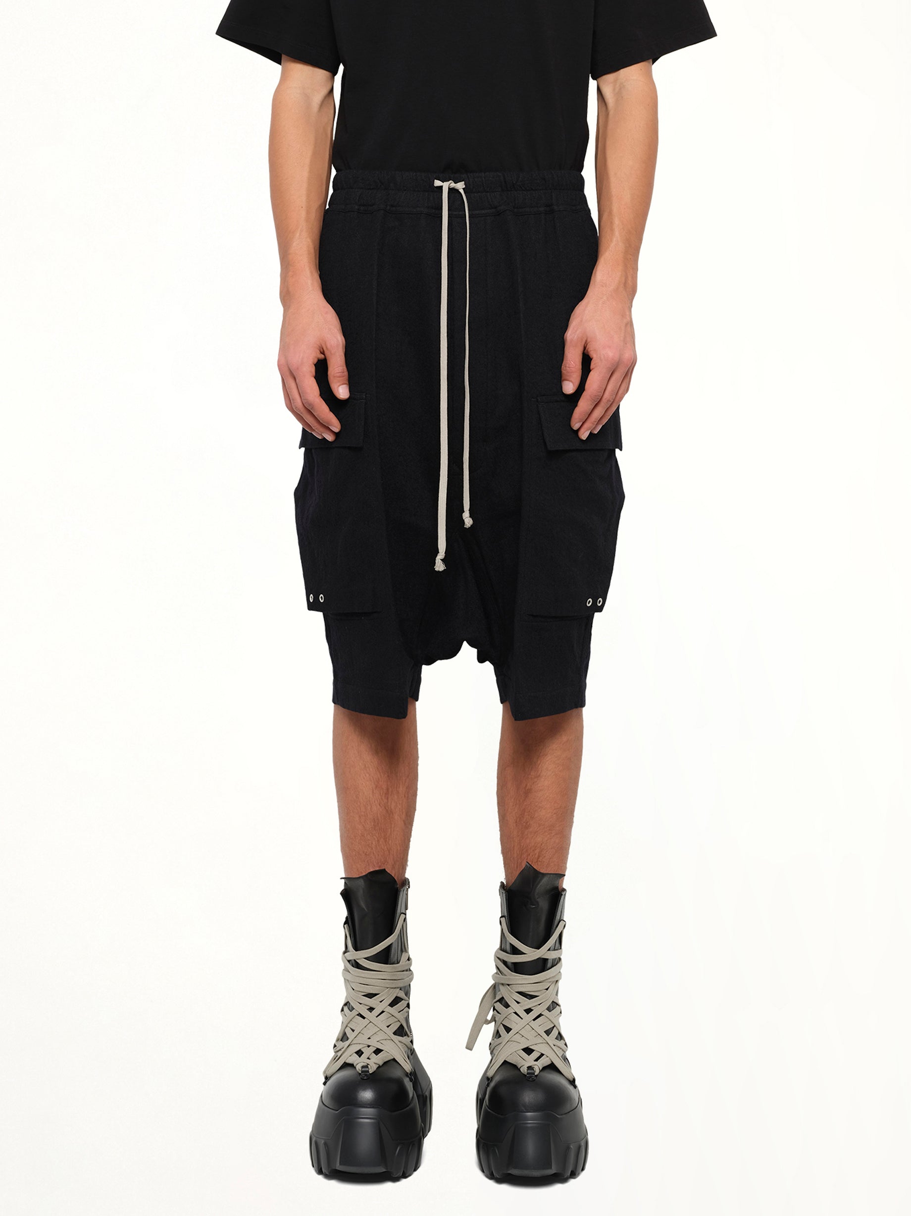 Warm Flannel Cargo Pods in Black