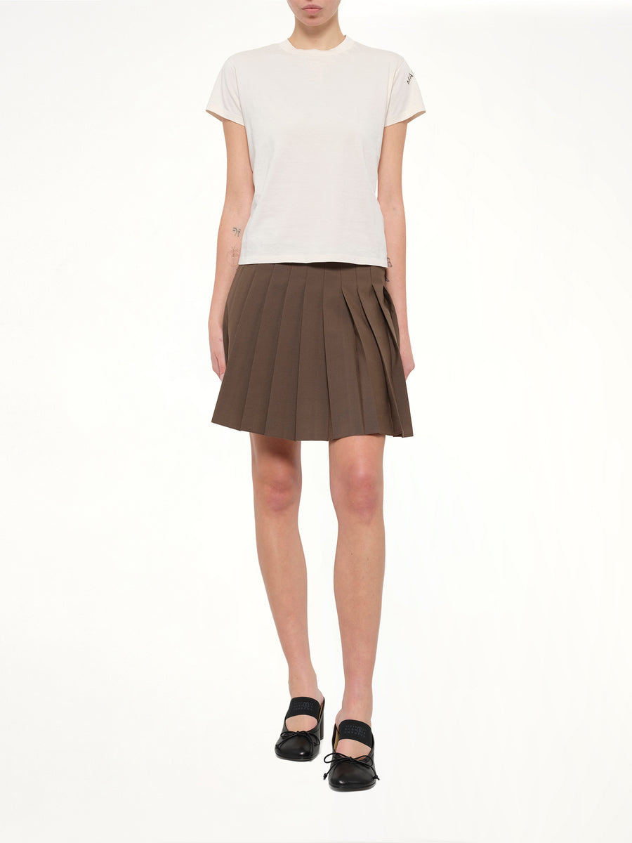 Wool Mini Skirt in Brown