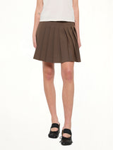 Wool Mini Skirt in Brown