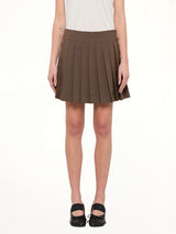 Wool Mini Skirt in Brown