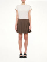Wool Mini Skirt in Brown
