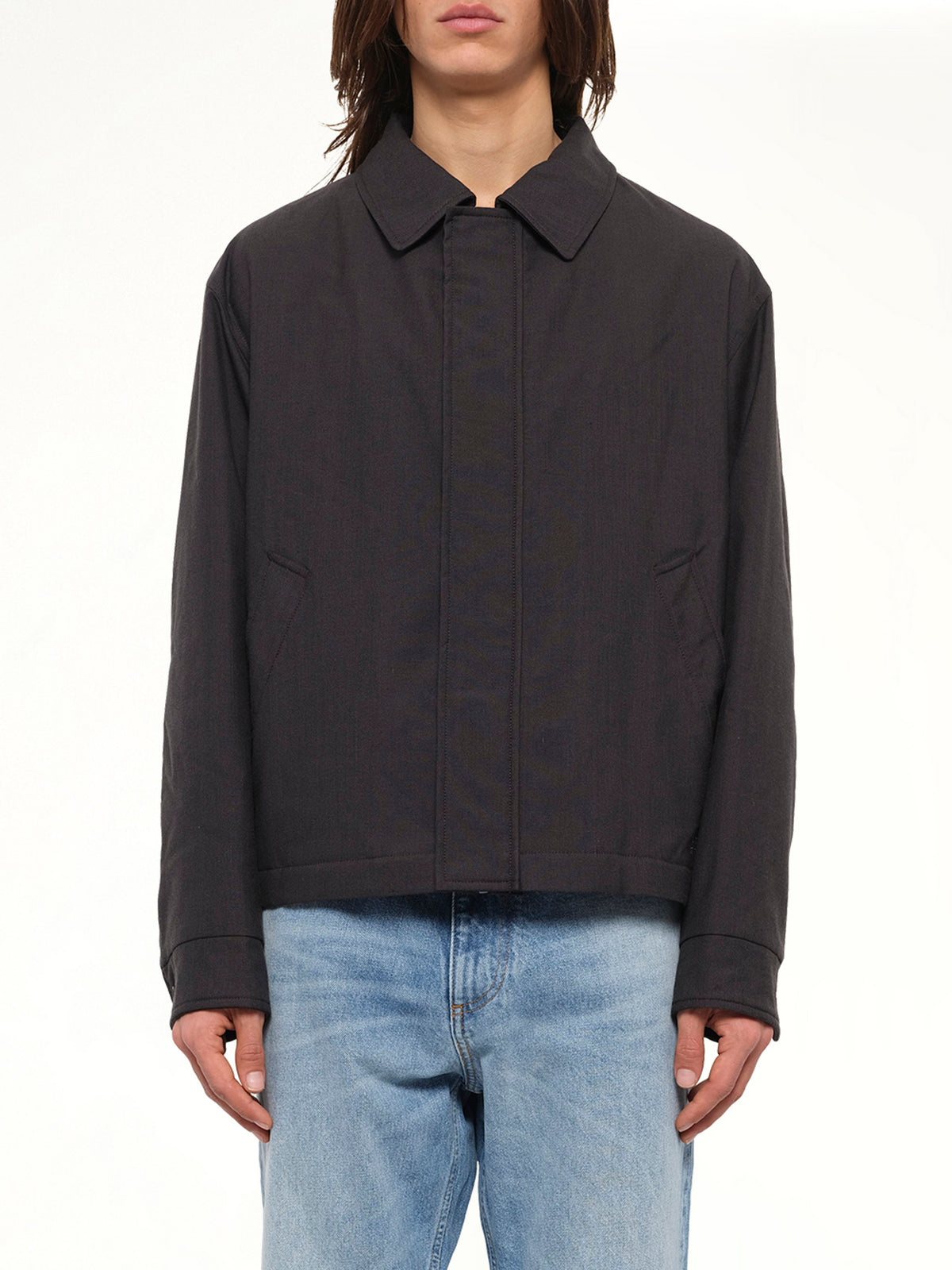 Wool Shirting Jacket in Anthracite