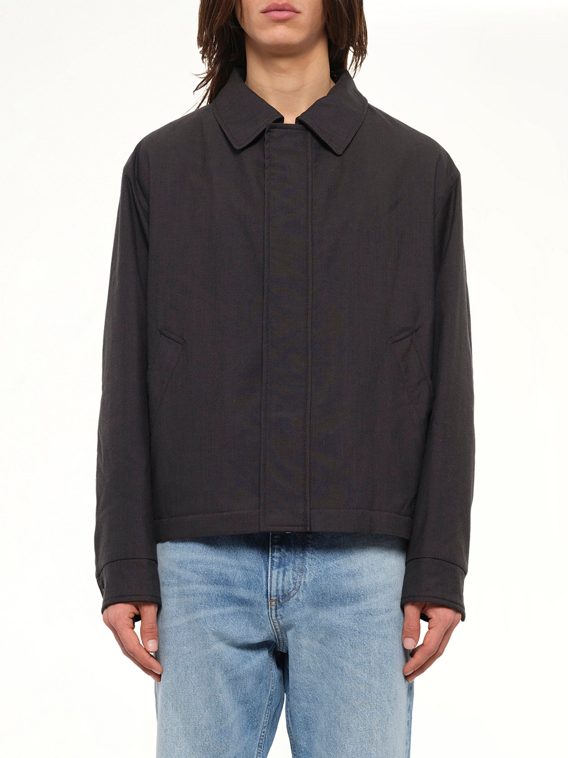 Wool Shirting Jacket in Anthracite