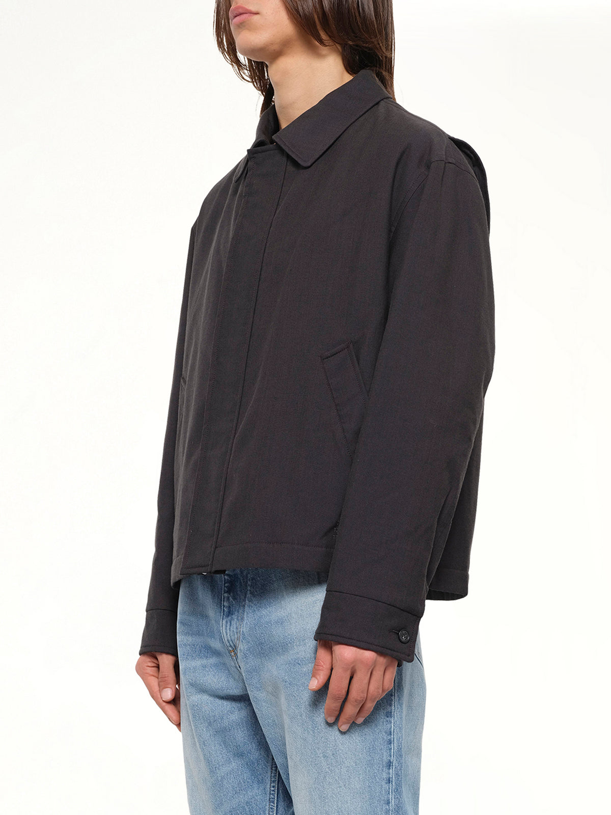 Wool Shirting Jacket in Anthracite
