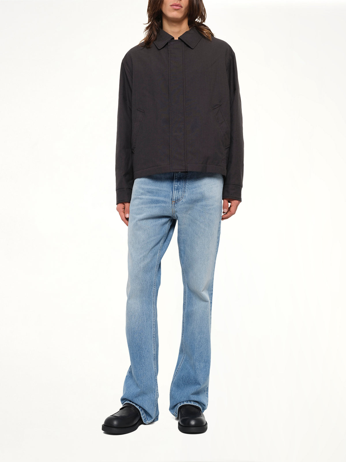 Wool Shirting Jacket in Anthracite