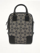 Amazona 15 Vertical Anagram in Jacquard and Calfskin in Navy