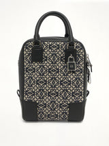 Amazona 15 Vertical Anagram in Jacquard and Calfskin in Navy