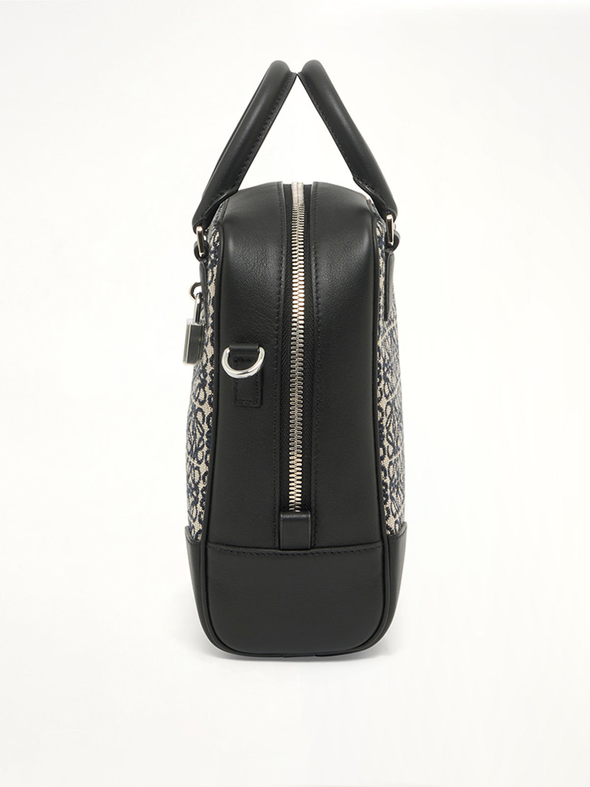 Amazona 15 Vertical Anagram in Jacquard and Calfskin in Navy