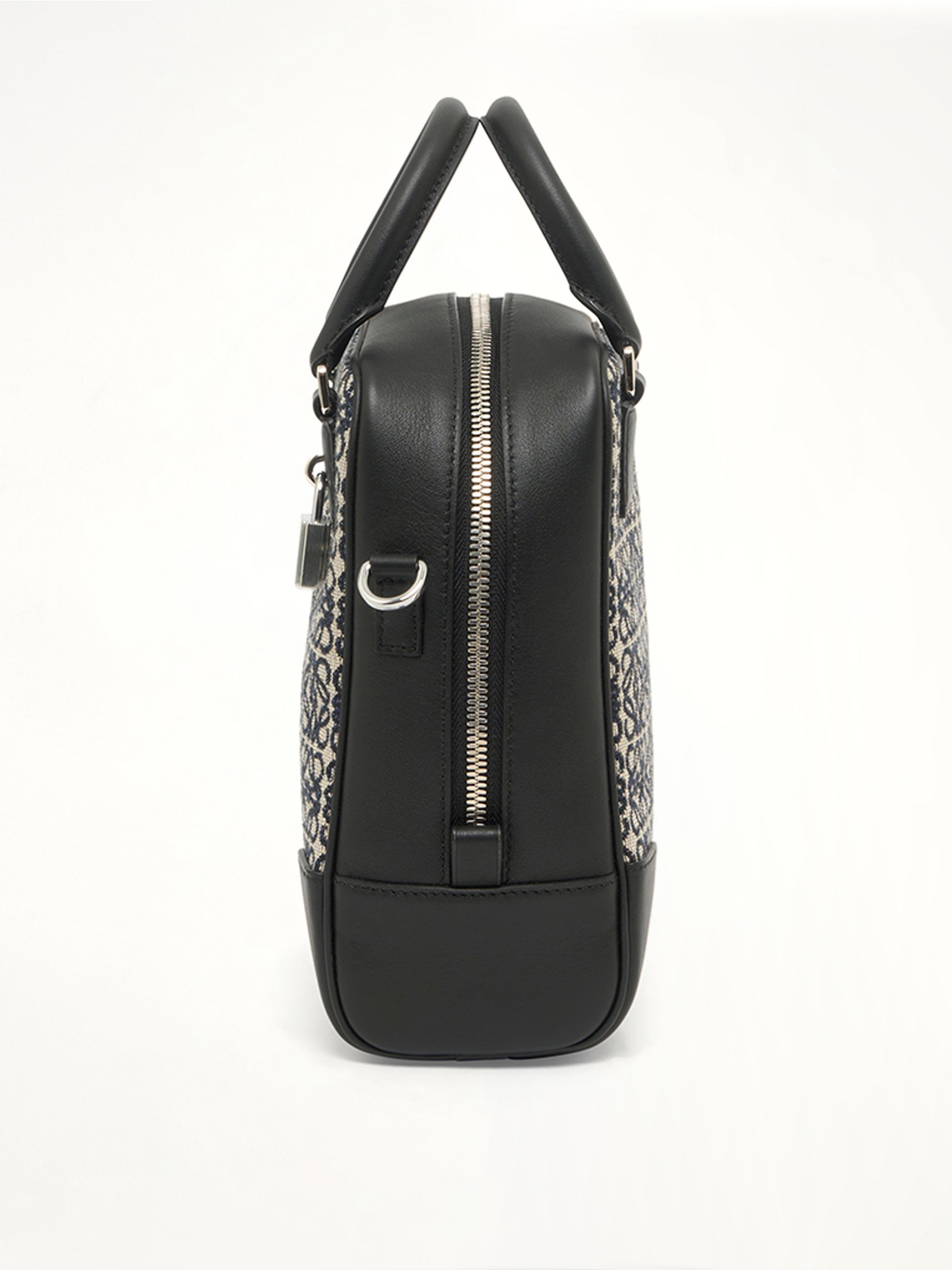 Amazona 15 Vertical Anagram in Jacquard and Calfskin in Navy