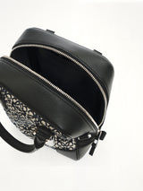 Amazona 15 Vertical Anagram in Jacquard and Calfskin in Navy