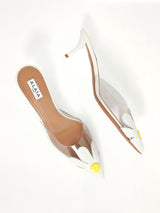 Bloom Mules in Lemon/White