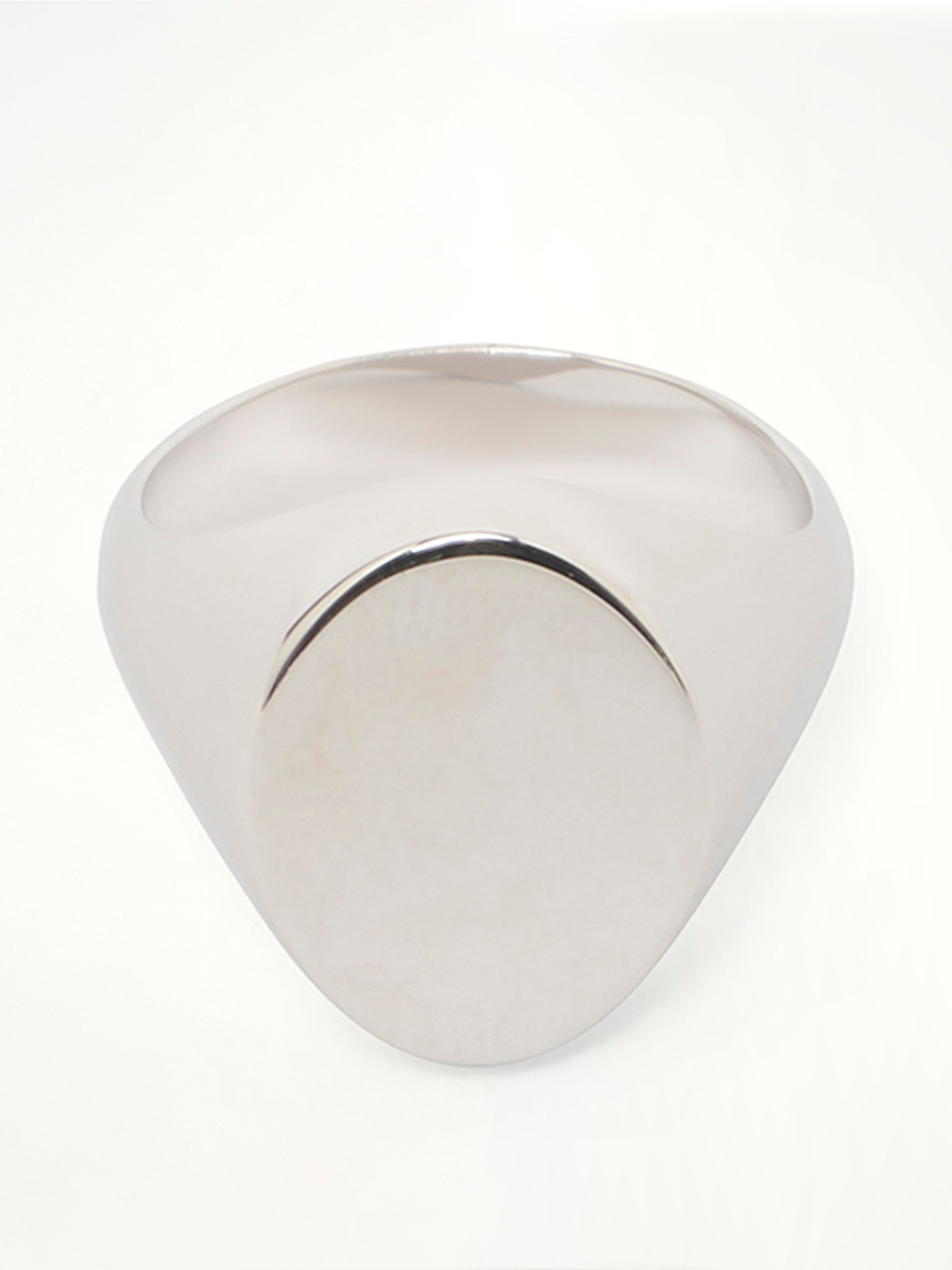 Chevaliere Signet Ring in Silver Rhodium