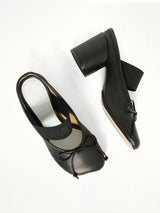 Elastic Band Sandal in Black