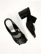 Elastic Band Sandal in Black