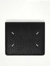 Four Stitch Logo Wallet with Coin Purse in Black