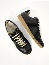 Replica Leather Sneaker in Splatter Black