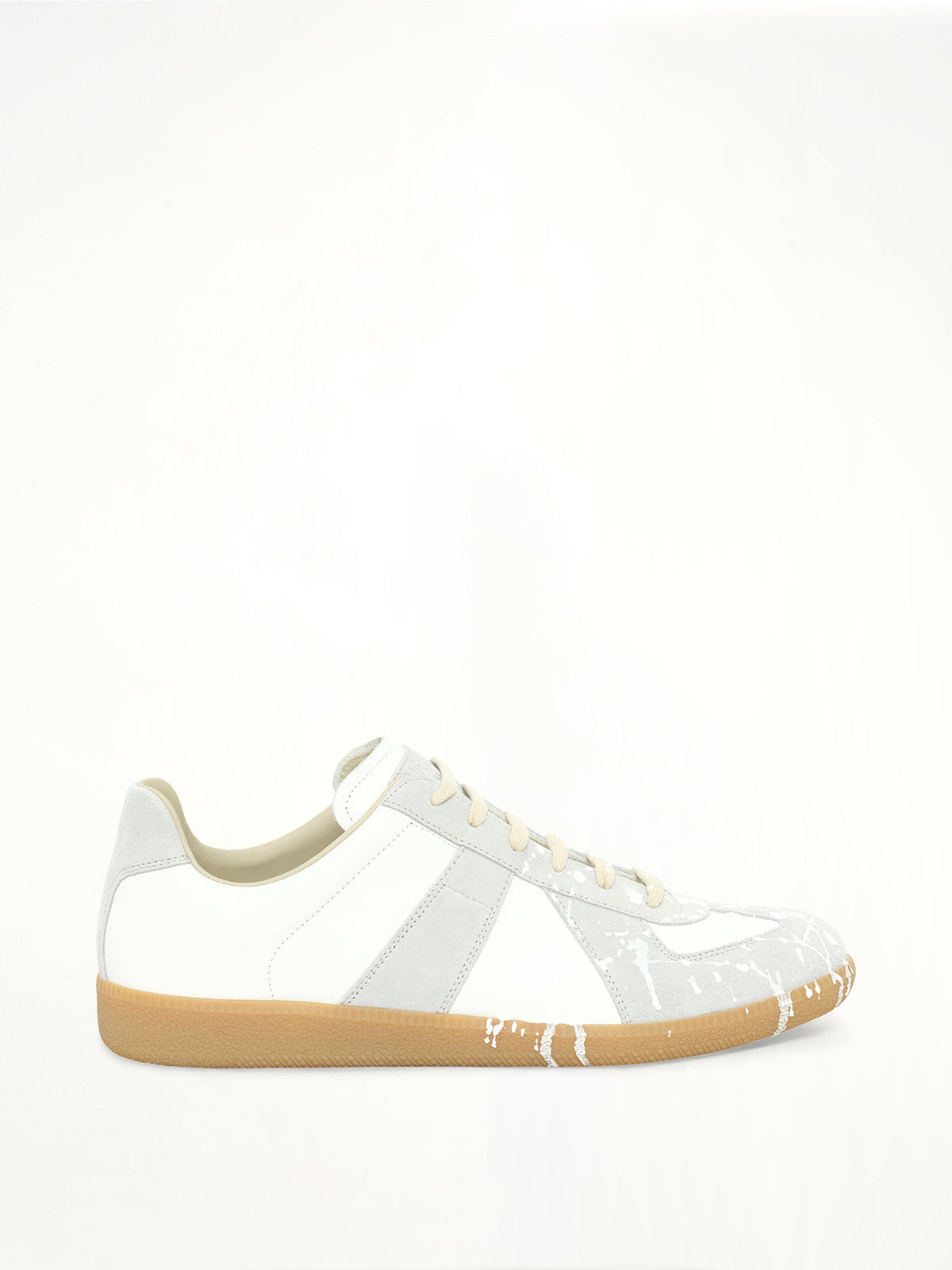 Replica Leather Sneaker in Splatter White