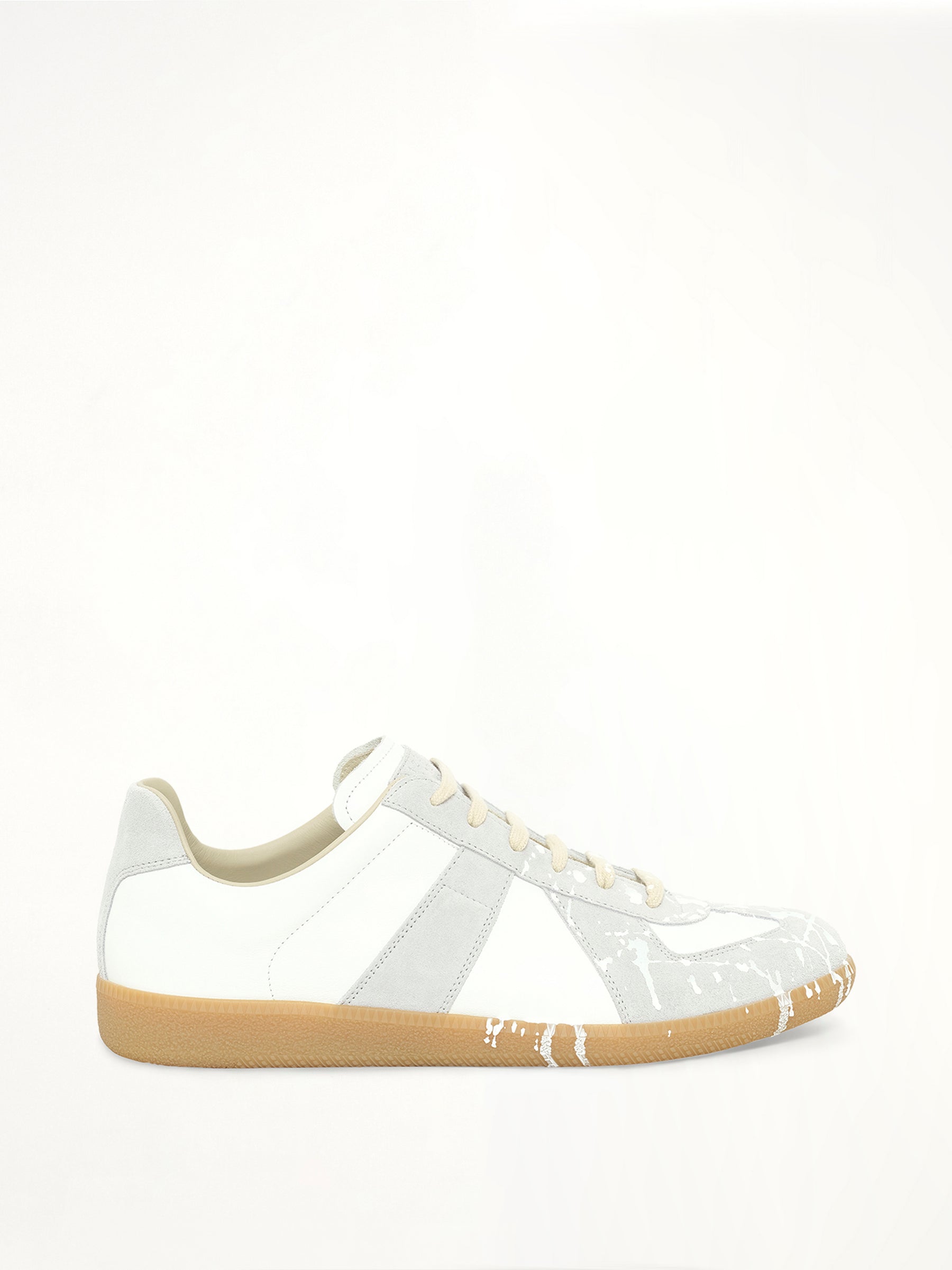 Replica Leather Sneaker in Splatter White