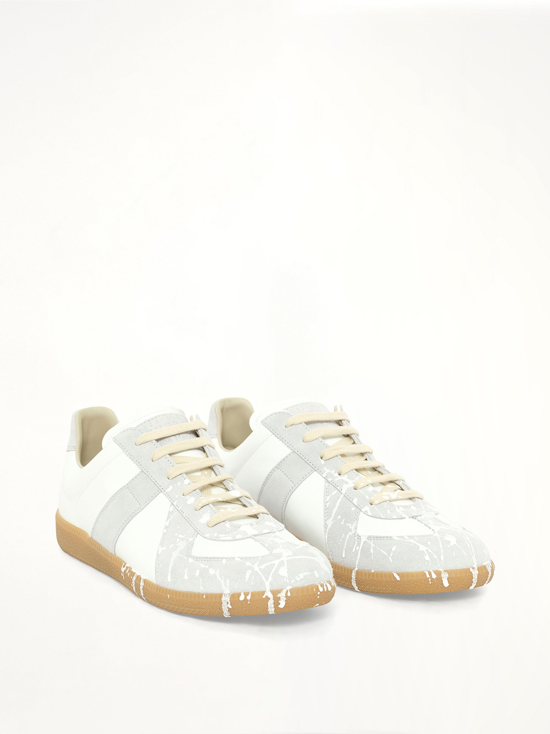 Replica Leather Sneaker in Splatter White