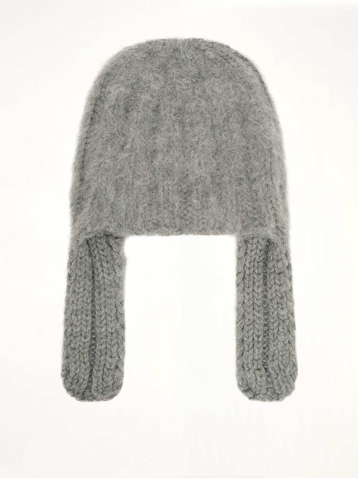 Ribbed Beanie in Medium Grey