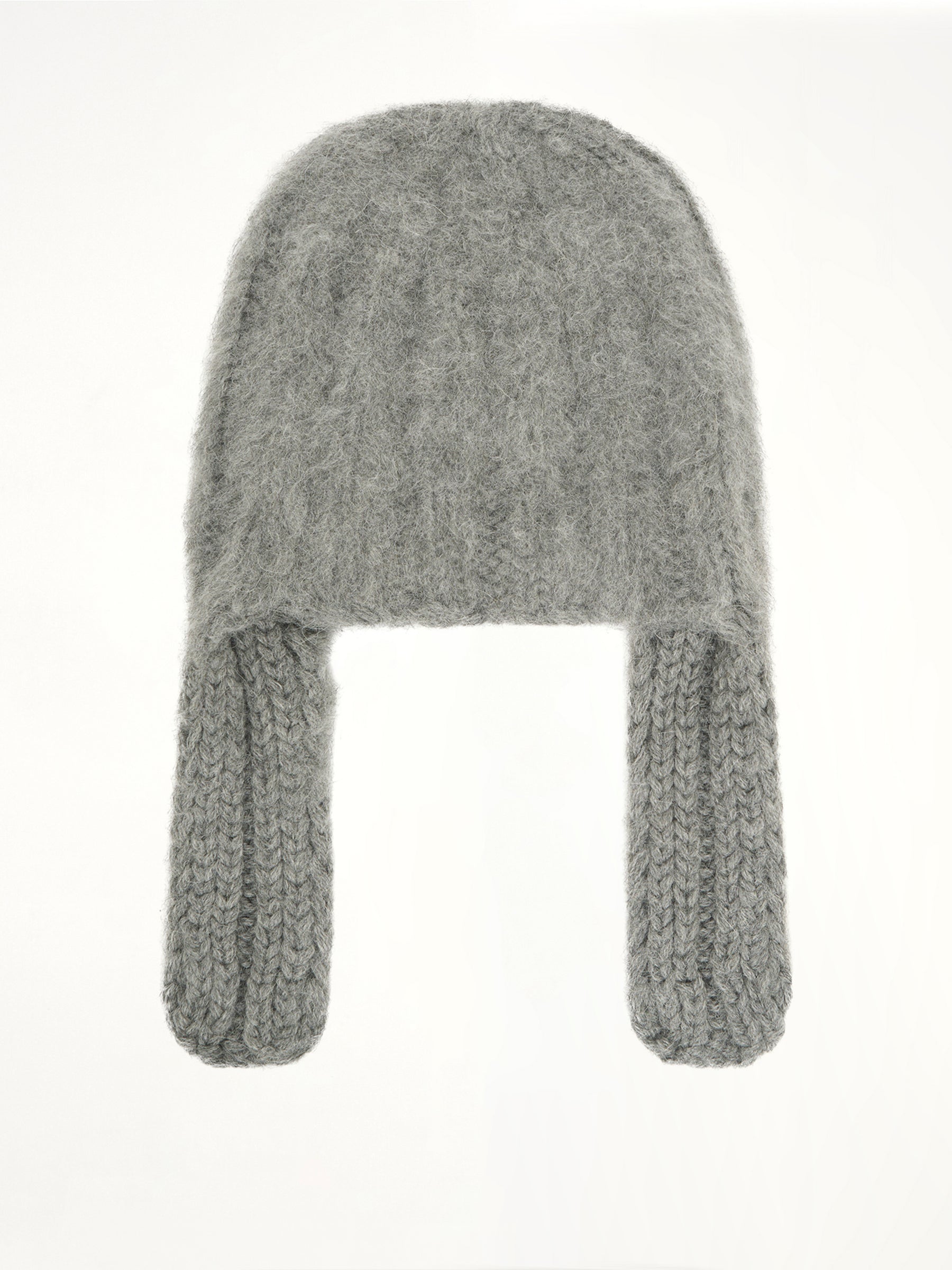 Ribbed Beanie in Medium Grey