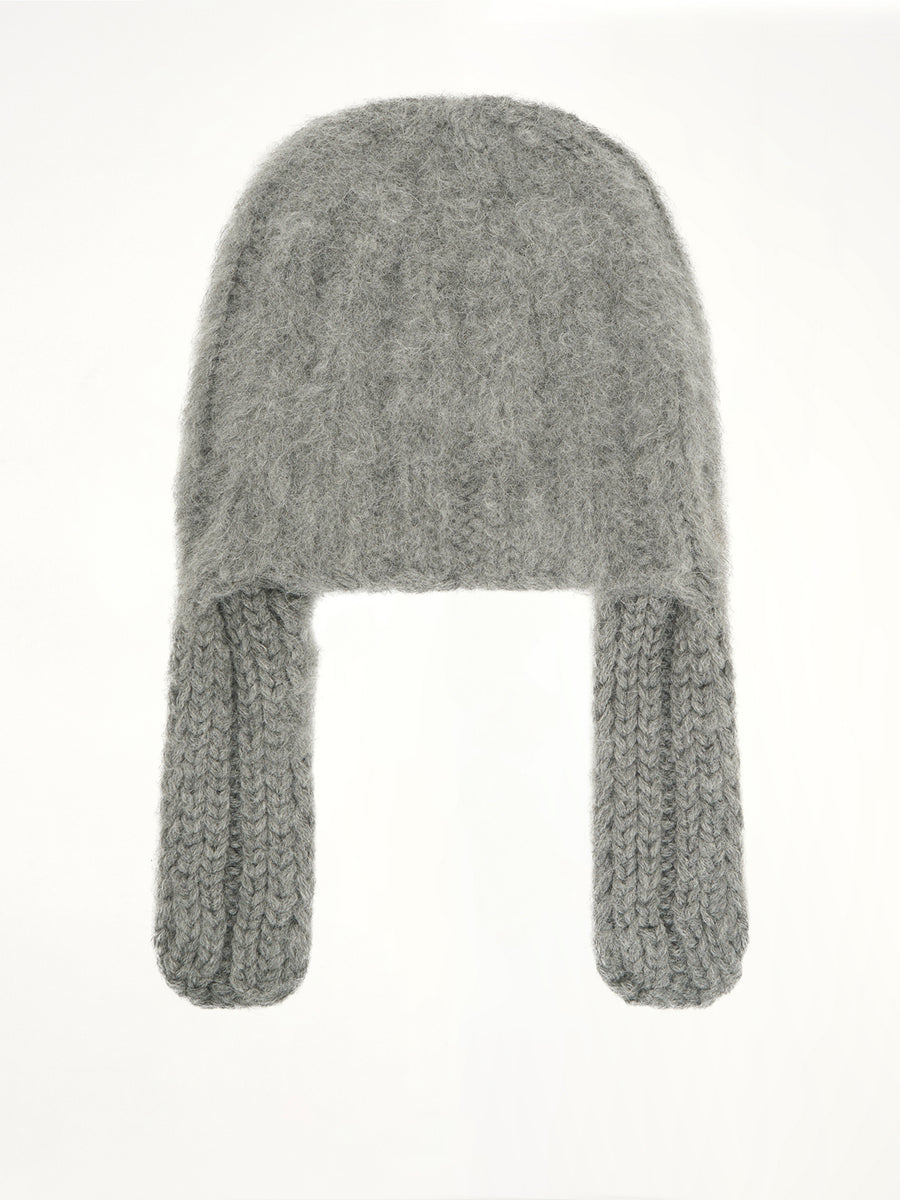 Ribbed Beanie in Medium Grey