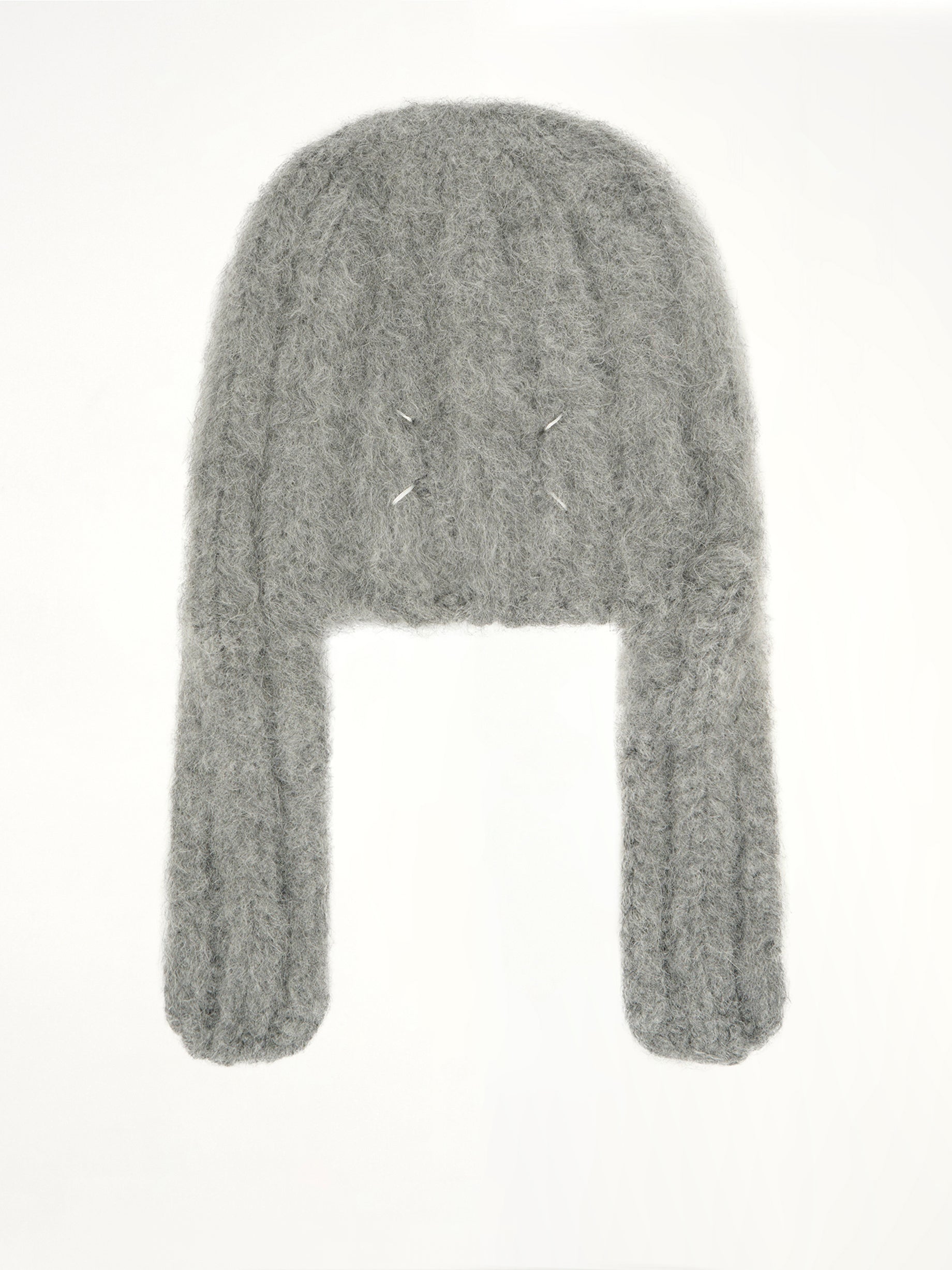 Ribbed Beanie in Medium Grey