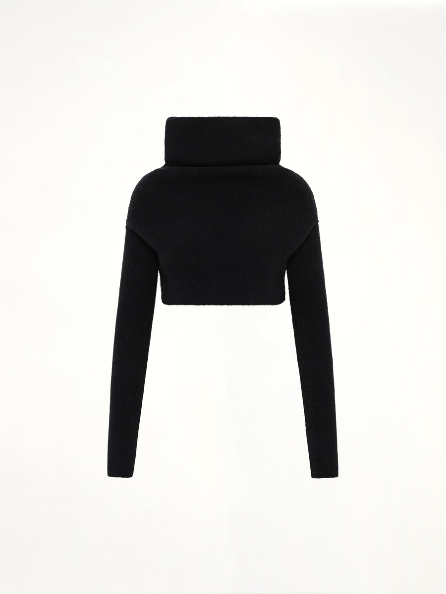 Alpaca Knit LS Cowl in Black