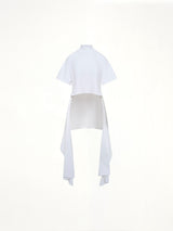 Cotton Jersey Asymmetric T-Shirt in White