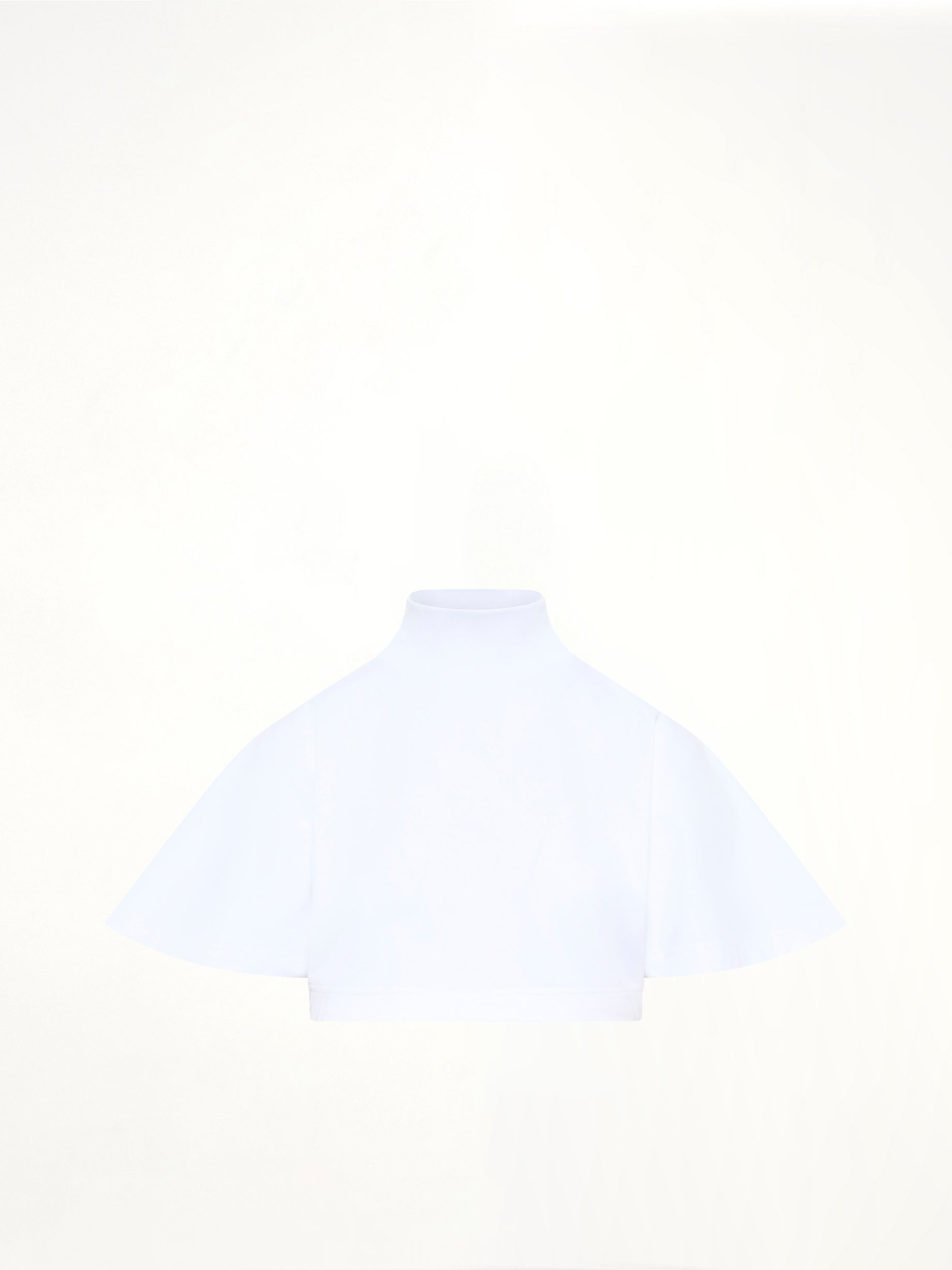Cotton Jersey Highneck T-Shirt in White