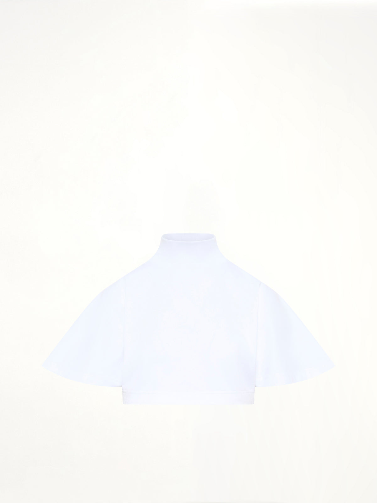 Cotton Jersey Highneck T-Shirt in White