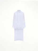 Cotton Poplin Asymmetric Shirt in White