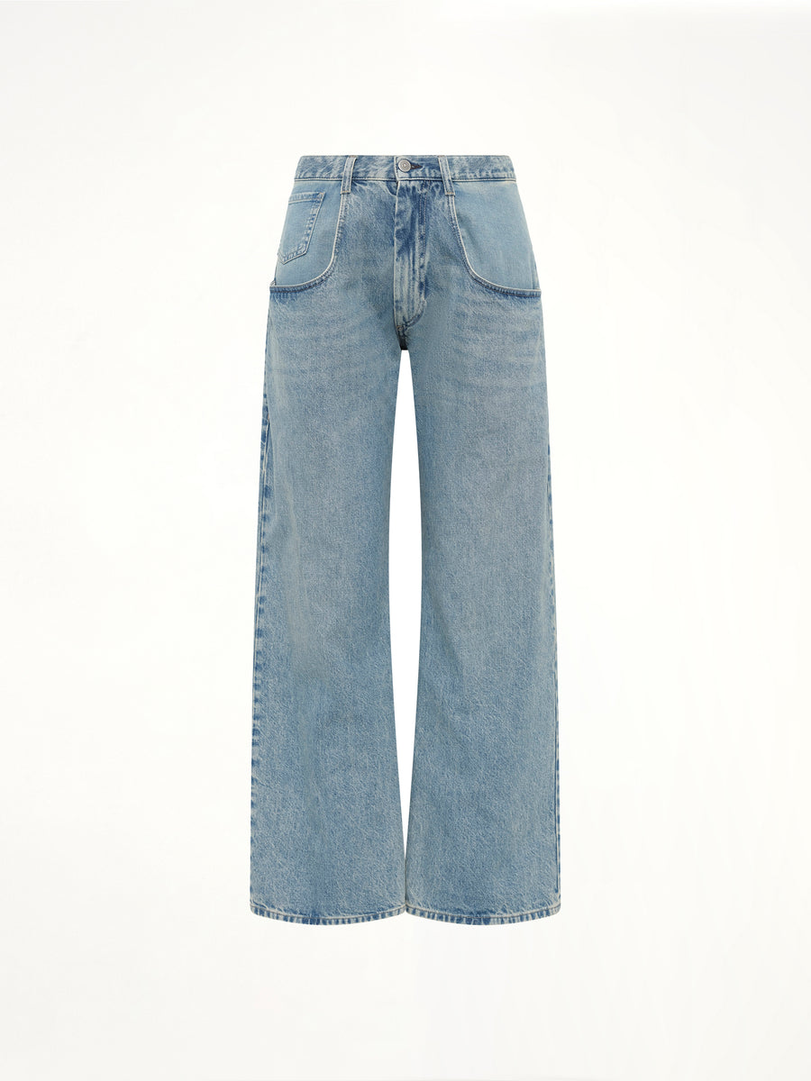 Exposed 5 Pocket Denim Jeans in Ice Blue