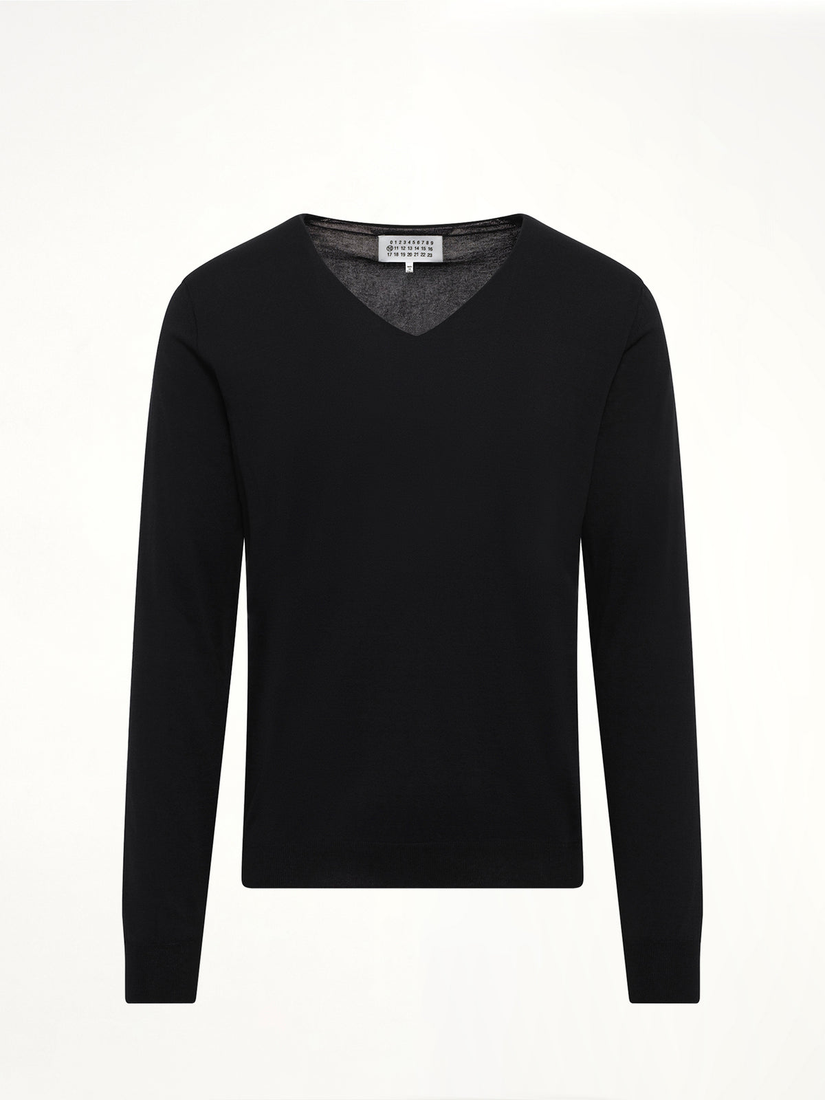 V-Neck Knit Sweater in Black