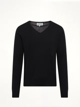 V-Neck Knit Sweater in Black