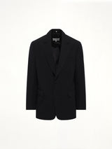 Foldable Collar Blazer in Black