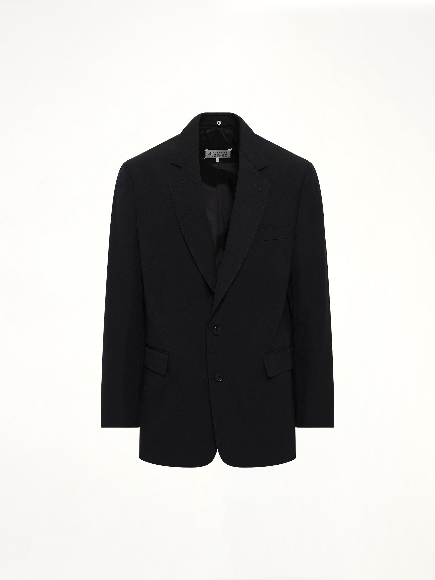Foldable Collar Blazer in Black