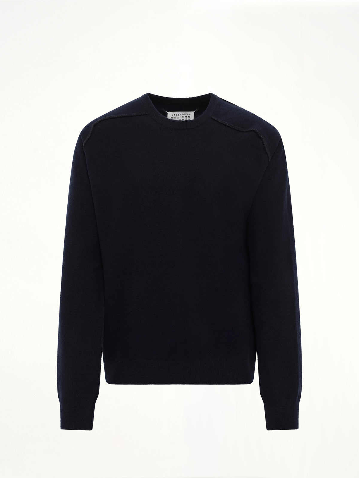 Lambswool Sweater in Navy/Dark Grey