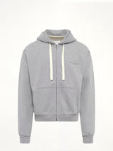 Logo Zip Hoodie in Grey Melange
