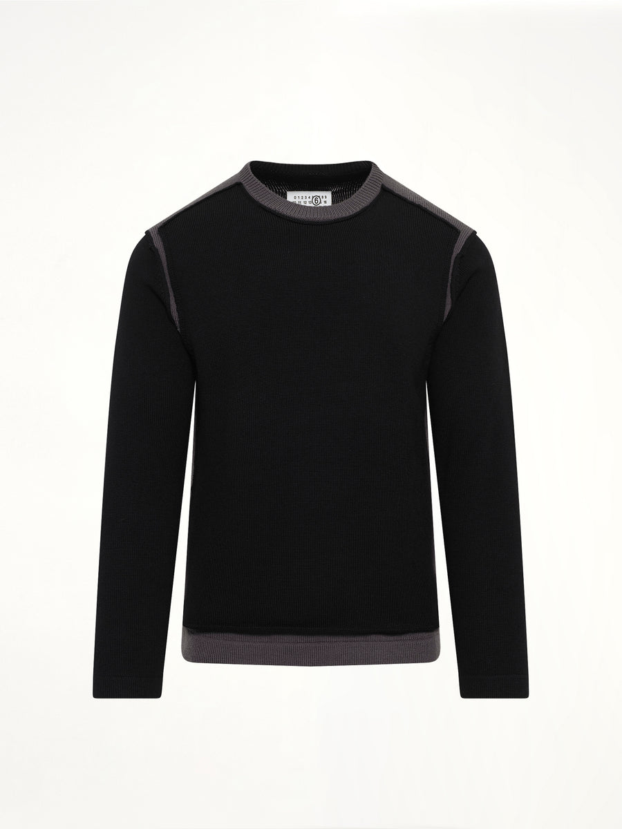 Moved Pattern Gauge 7 Knit in Black/Dark Grey
