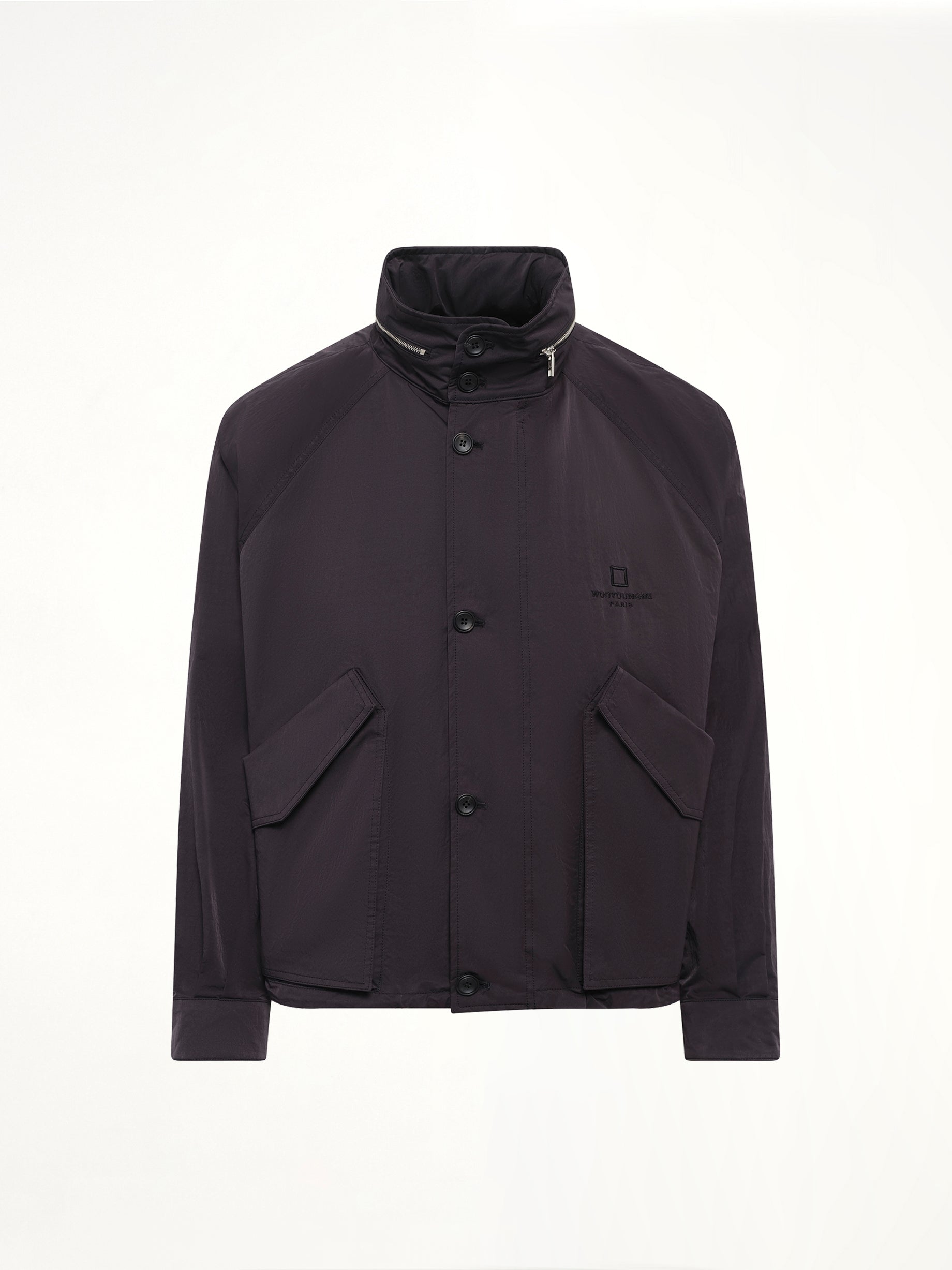 Nylon Double Pocket Jacket in Black