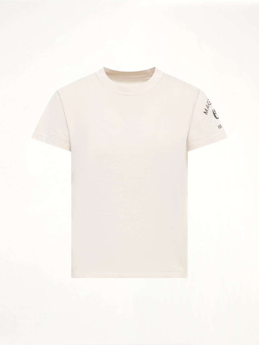 Sleeve Logo T-Shirt in Ecru