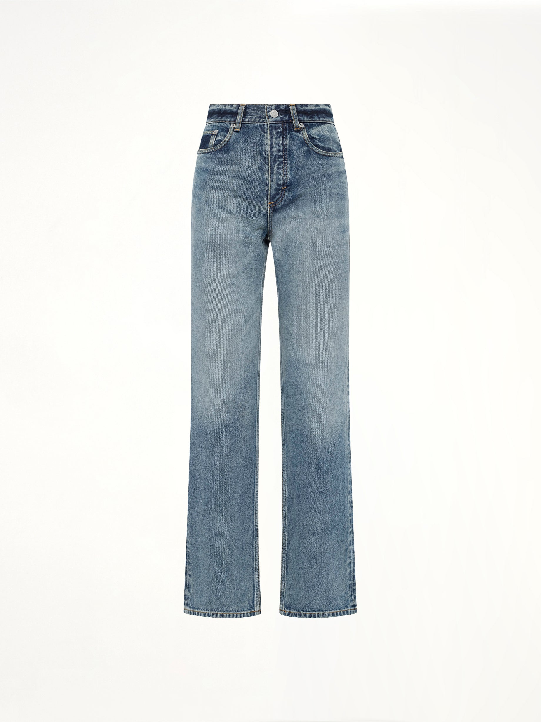 Straight Denim Pants in Dirty Wash