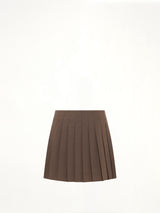 Wool Mini Skirt in Brown