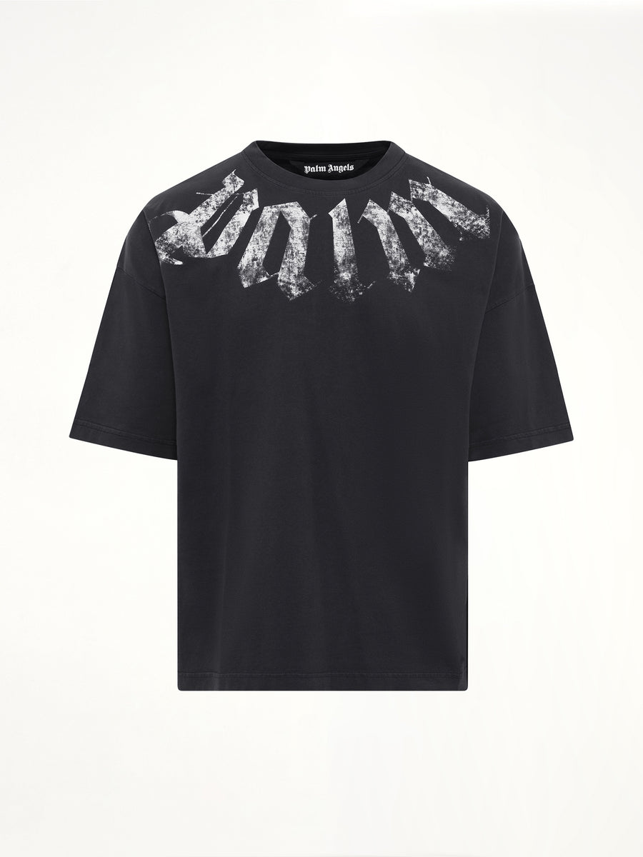Big Neck Logo Loose T-Shirt in Black/Off White